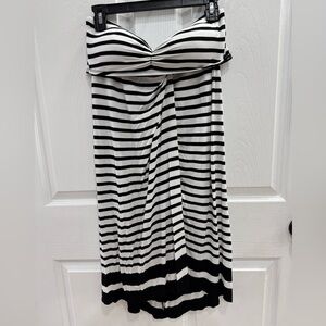 Black and White Striped Maxi Dress